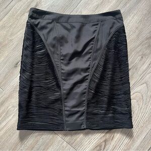 Black Miniskirt With Fringe​
